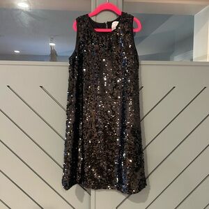 Sparkling Black Sequin Kids Dress